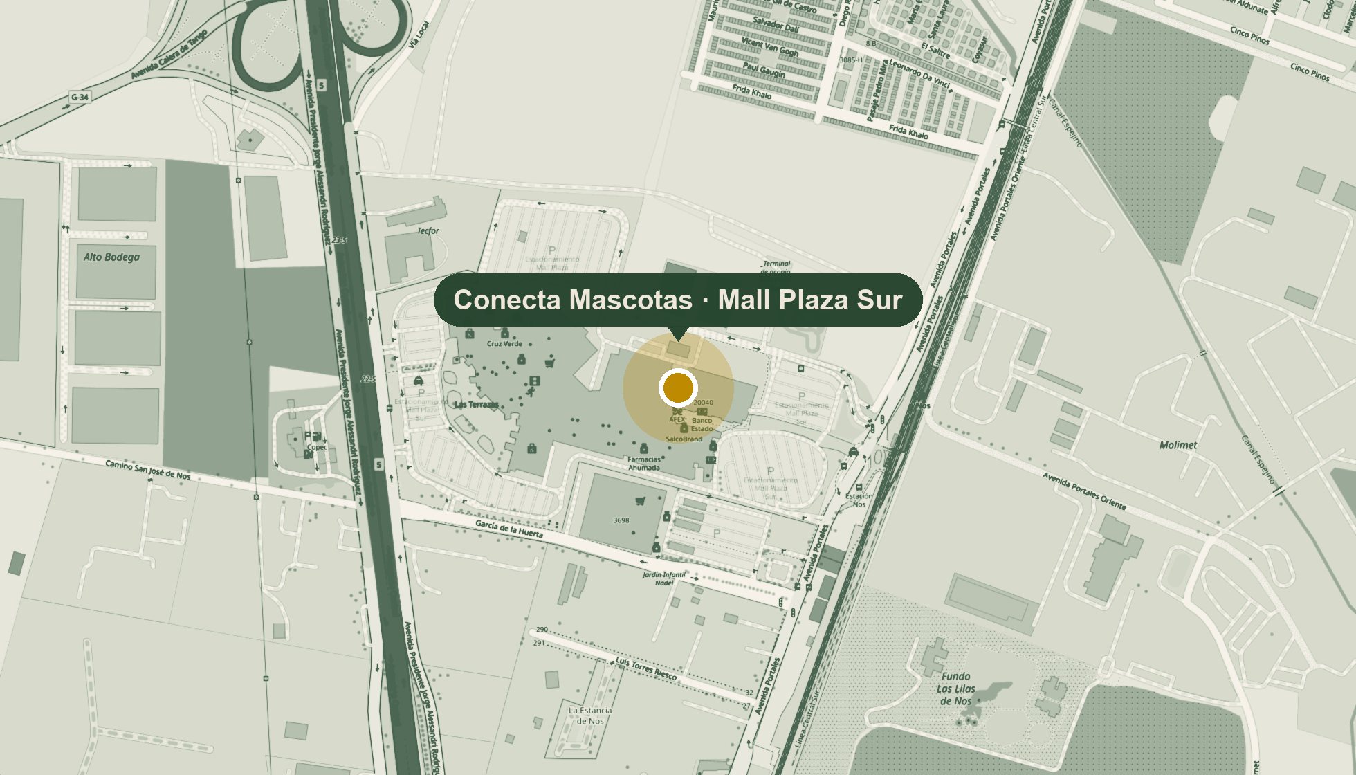 Mapa de Mall Plaza Sur, San Bernardo
